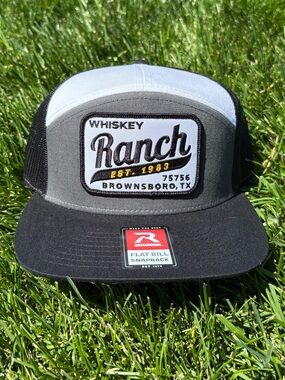 Whiskey Ranch Gray & Black Flat Bill Snapback Hat